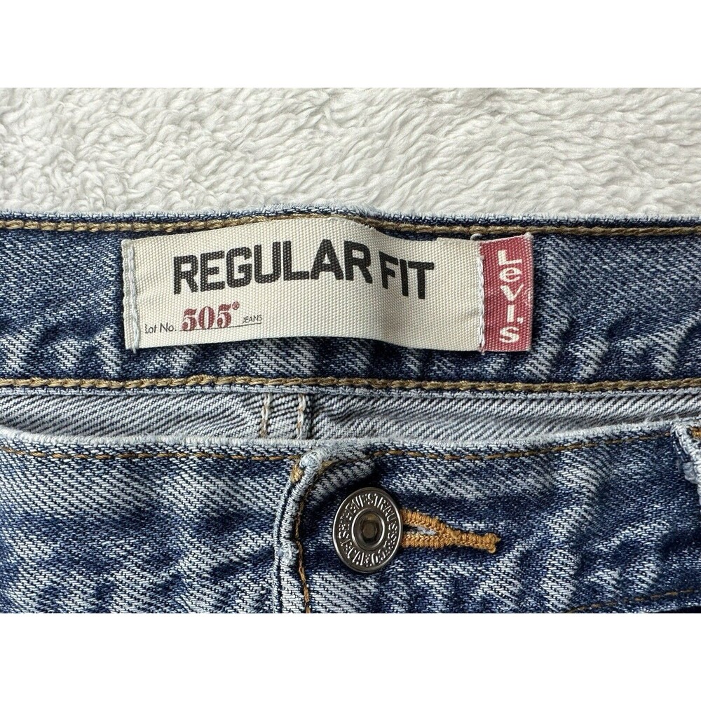 Levis 505 Jeans Men’s 38x30 90s Stonewash Straight Blue Red Tab Denim VTG Retro